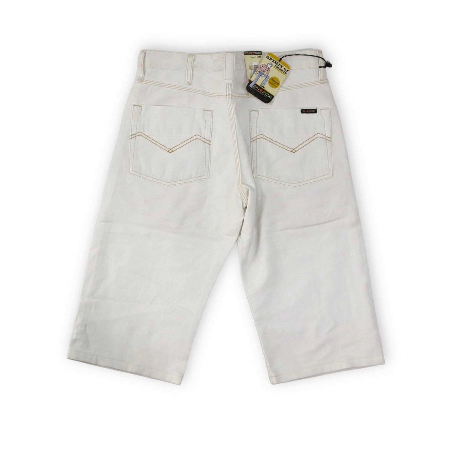 Vintage Y2K Energy Shorts Jeans White Deadstock W29