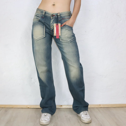 Vintage Y2K DND Baggy Jeans washed out Deadstock W32 L34