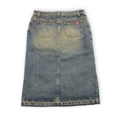 Vintage Y2K KILLAH denim skirt washed out deadstock M