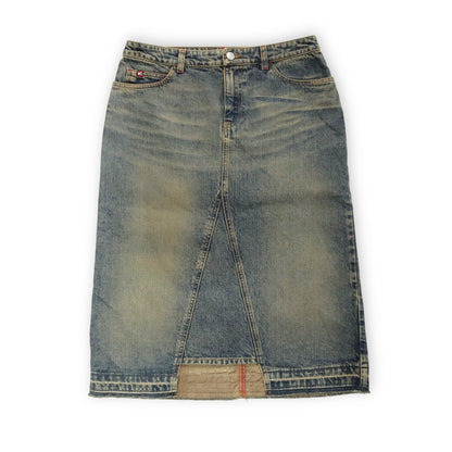 Vintage Y2K KILLAH denim skirt washed out deadstock M