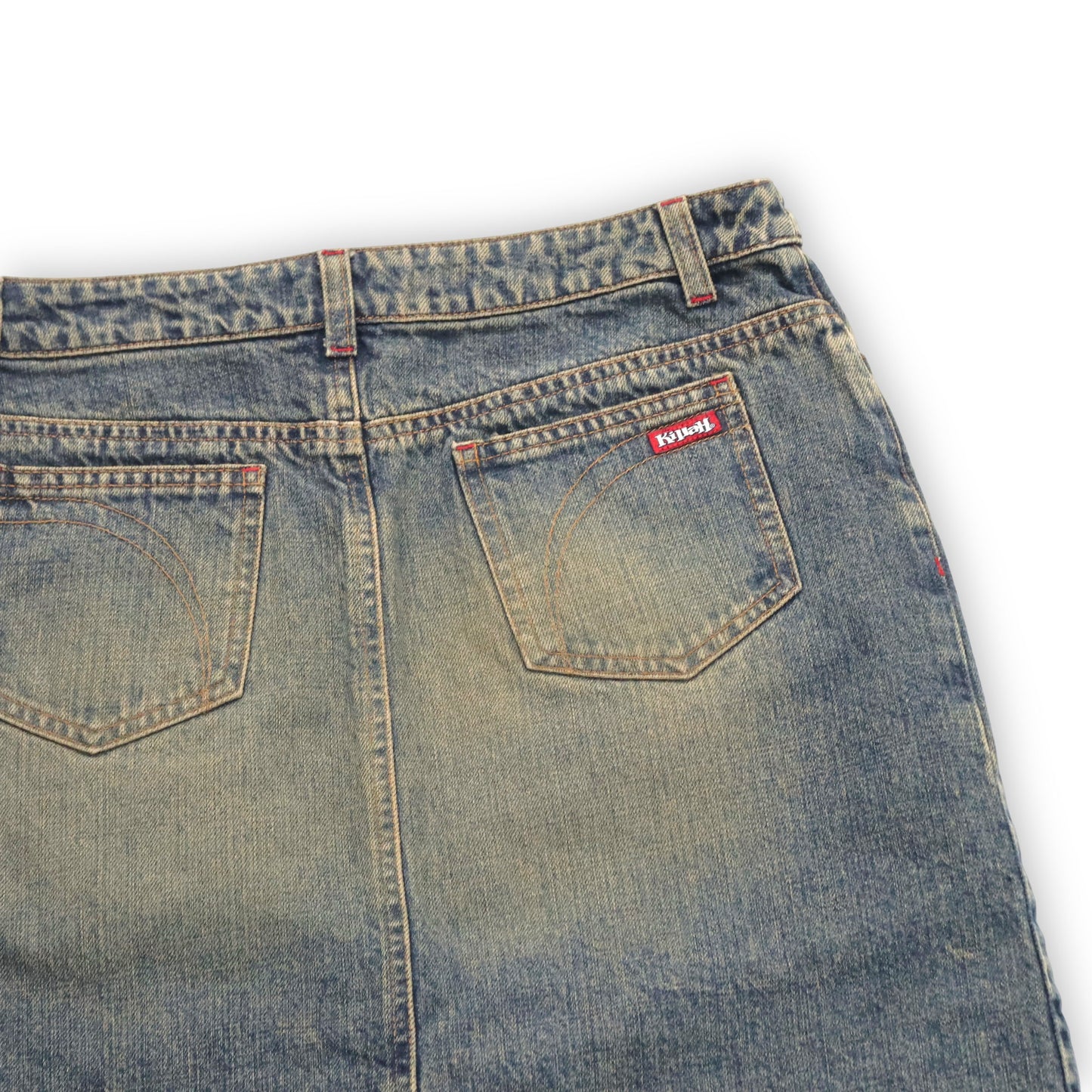 Vintage Y2K KILLAH denim skirt washed out deadstock M