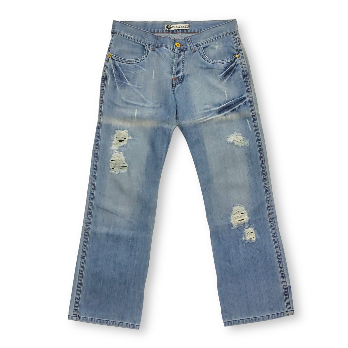 Vintage Y2K CIPO&amp;BAXX Jeans light blue embroidery dragon deadstock W36 L32