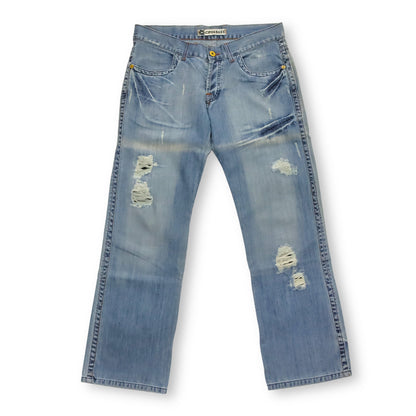 Vintage Y2K CIPO&amp;BAXX Jeans light blue embroidery dragon deadstock W36 L32