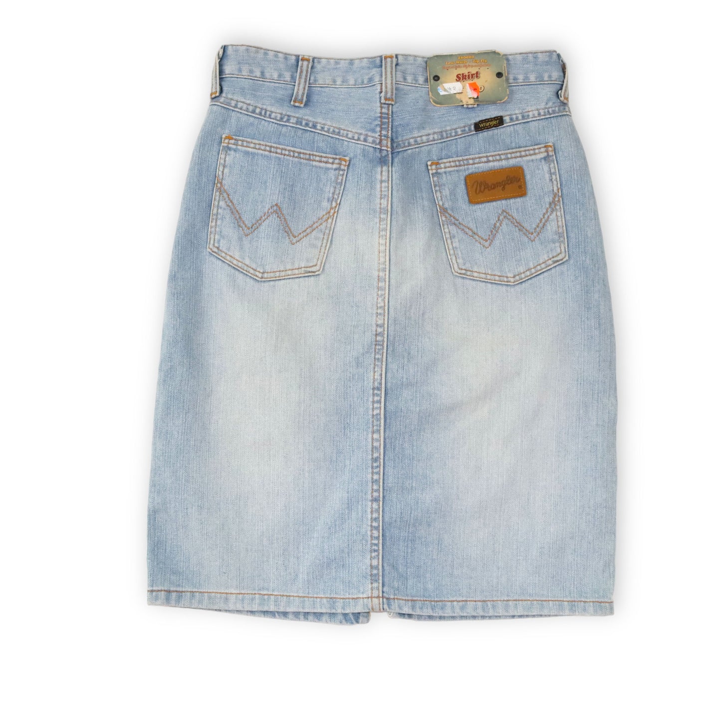 Vintage WRANGLER denim skirt with slit light blue Deadstock W27
