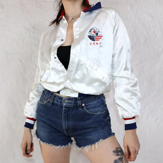 Vintage jacket bomber jacket white USGF King Louie XS 34