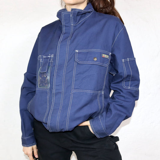 Vintage Workwear used look Jacke Arbeitsjacke blau BLAKLÄDER L