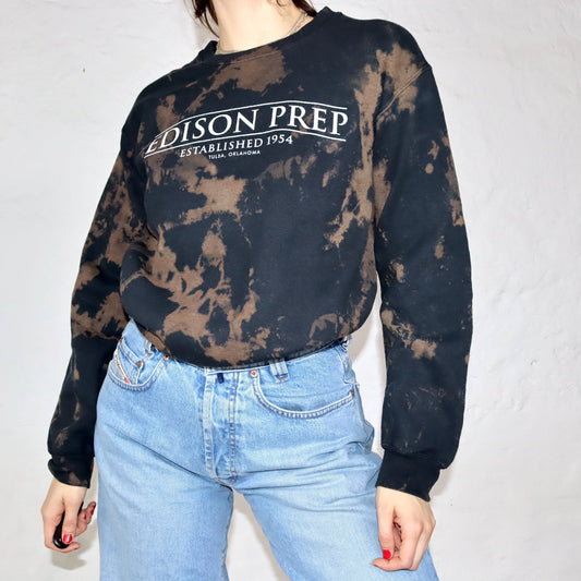 Vintage GILDAN Sweatshirt upcycled selfmade Batik Edison Prep S