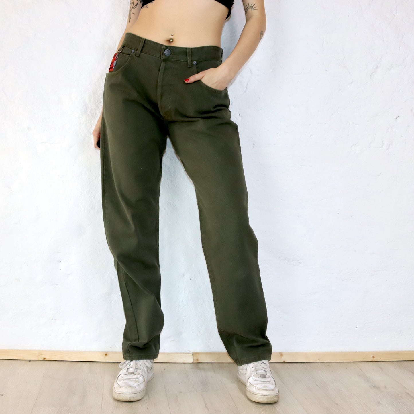 Vintage SOVIET Baggy Jeans Khaki Deadstock W34