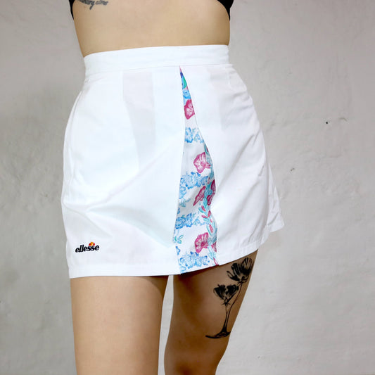 Vintage tennis skirt white crazy pattern deadstock ELLESSE S