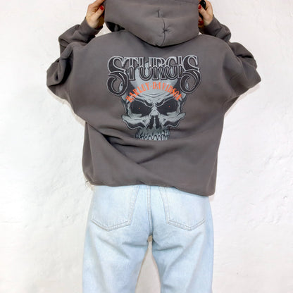 Harley Davidson Hoodie Print grau beige XL