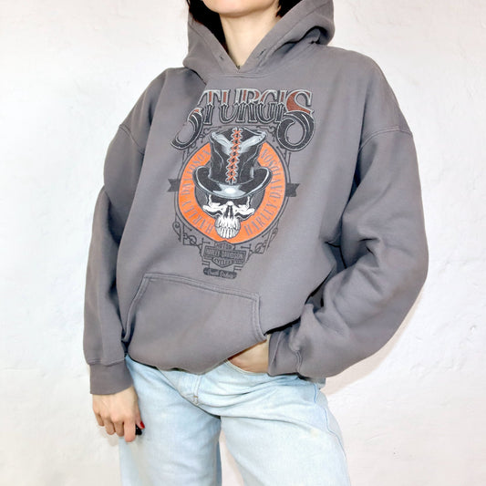Harley Davidson Hoodie Print gray beige XL