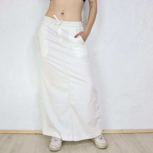 Vintage Y2K KILLAH maxi skirt white Deadstock L