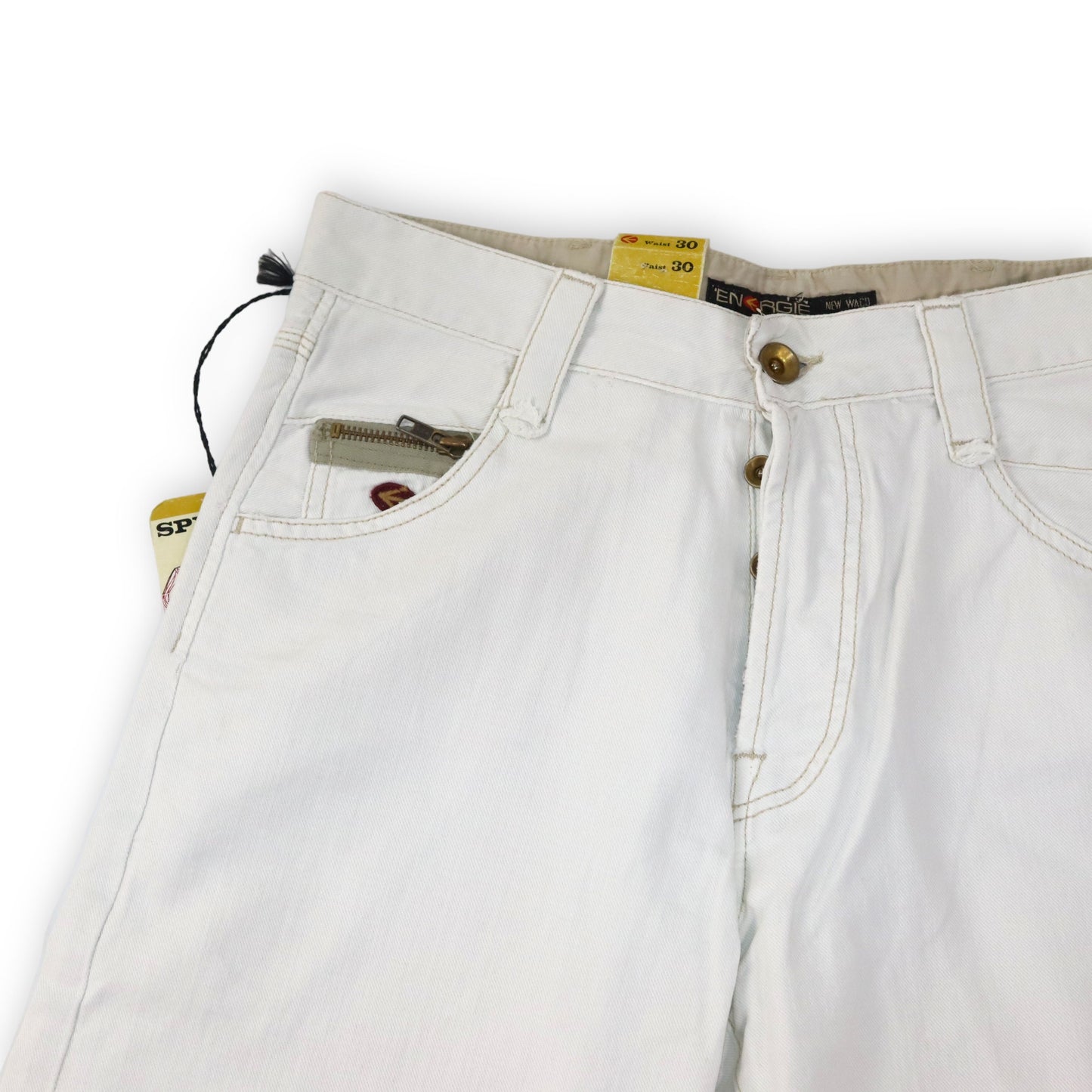 Vintage Y2K Energy Shorts Jeans White Deadstock W29