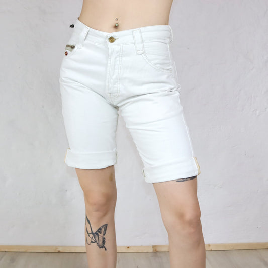 Vintage Y2K Energy Shorts Jeans White Deadstock W29