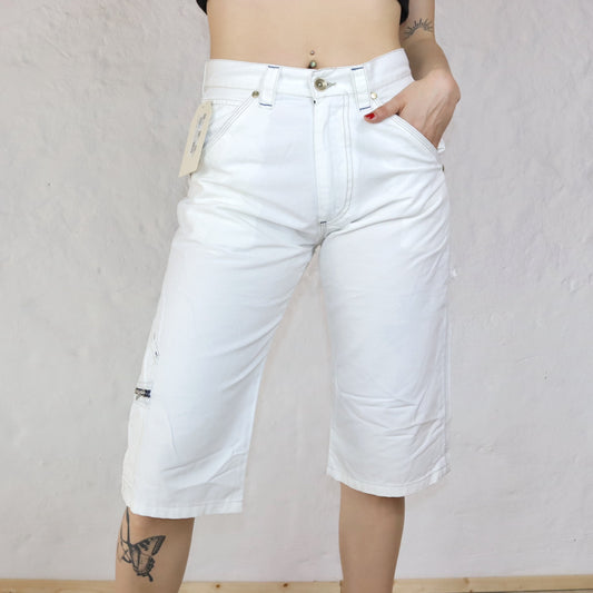 Vintage Y2K Energy Shorts Jeans White Deadstock W30