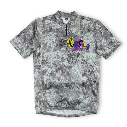 Vintage uvex Radlershirt Radlertrikot crazy pattern grau mit Print L