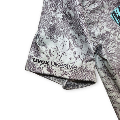 Vintage uvex Radlershirt Radlertrikot crazy pattern grau mit Print L