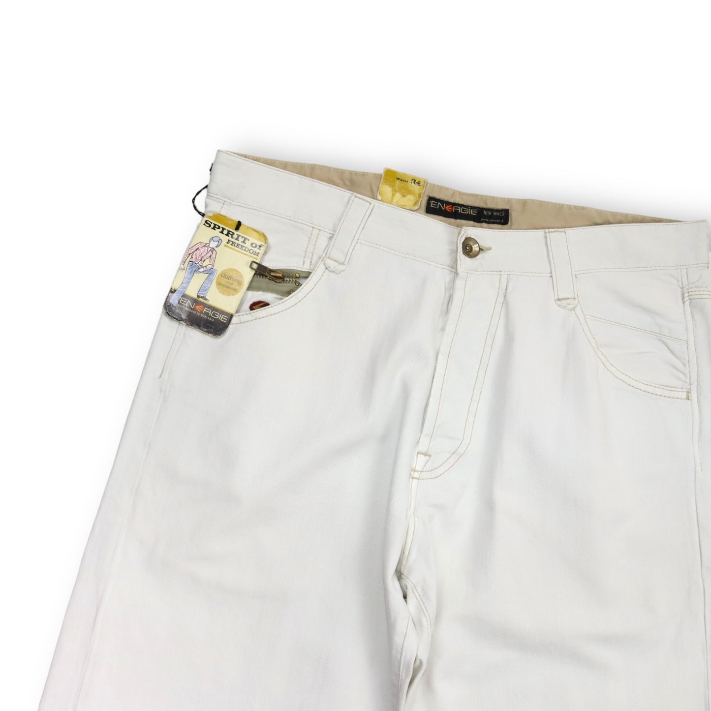 Vintage Y2K ENERGIE Baggy Jeans white Deadstock W34