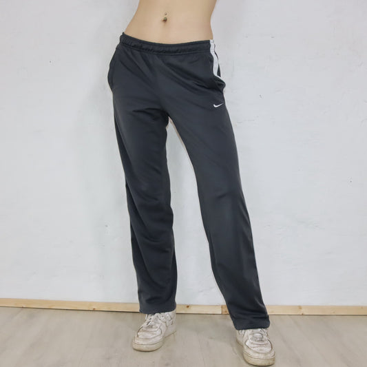 Vintage NIKE jogging pants training pants dark grey white S