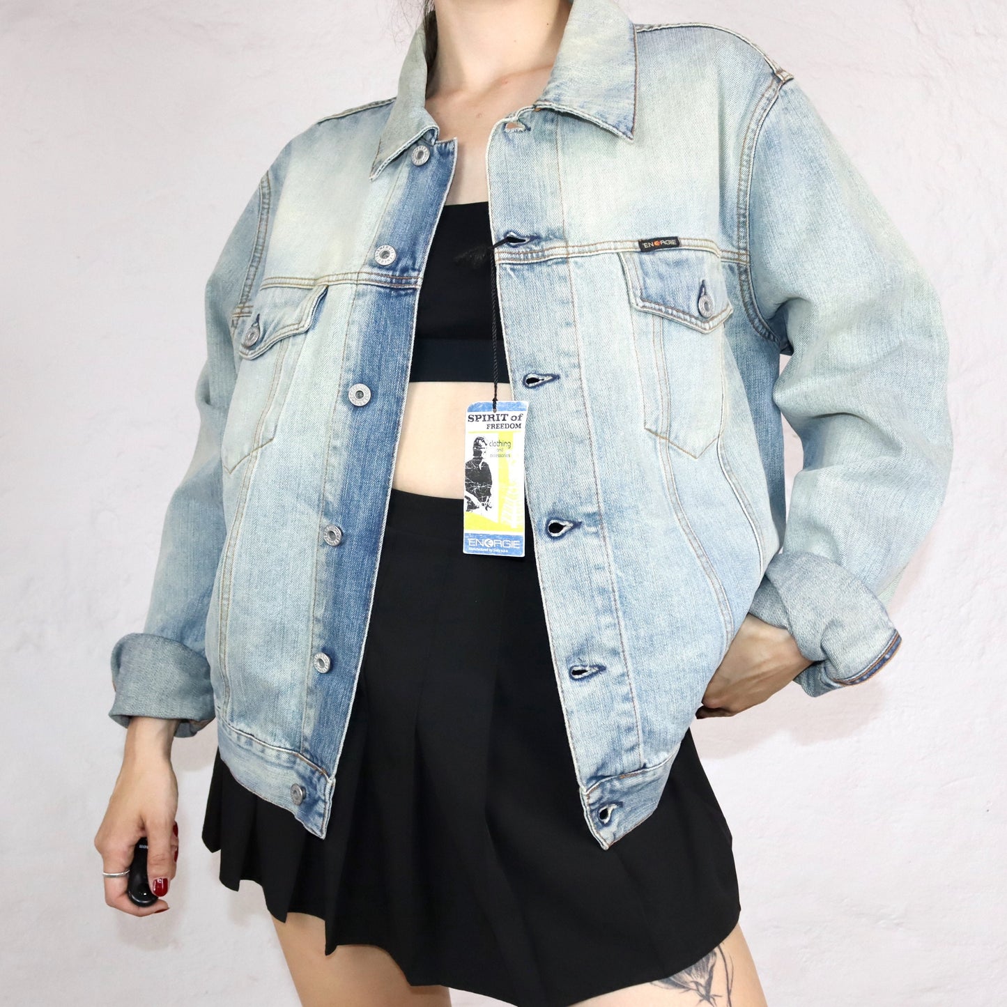 Vintage ENERGIE denim jacket light blue Deadstock XL