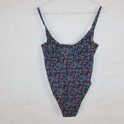 Vintage FILA swimsuit body pattern flowers colorful S