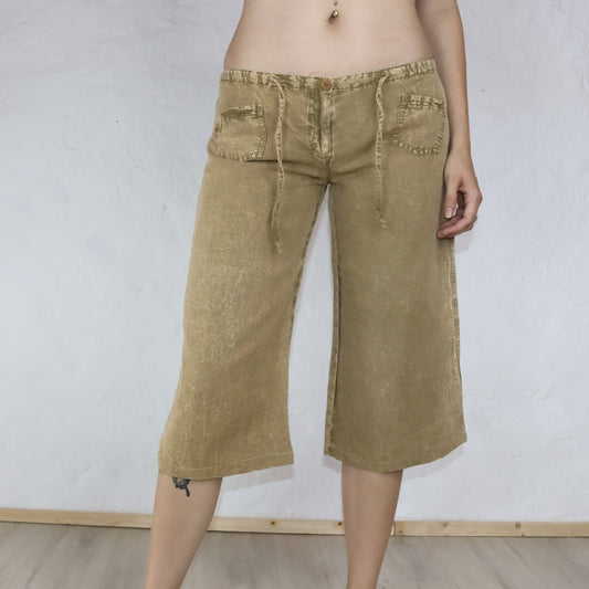 Vintage Essenza Culotte Linen Pants Short Deadstock 38