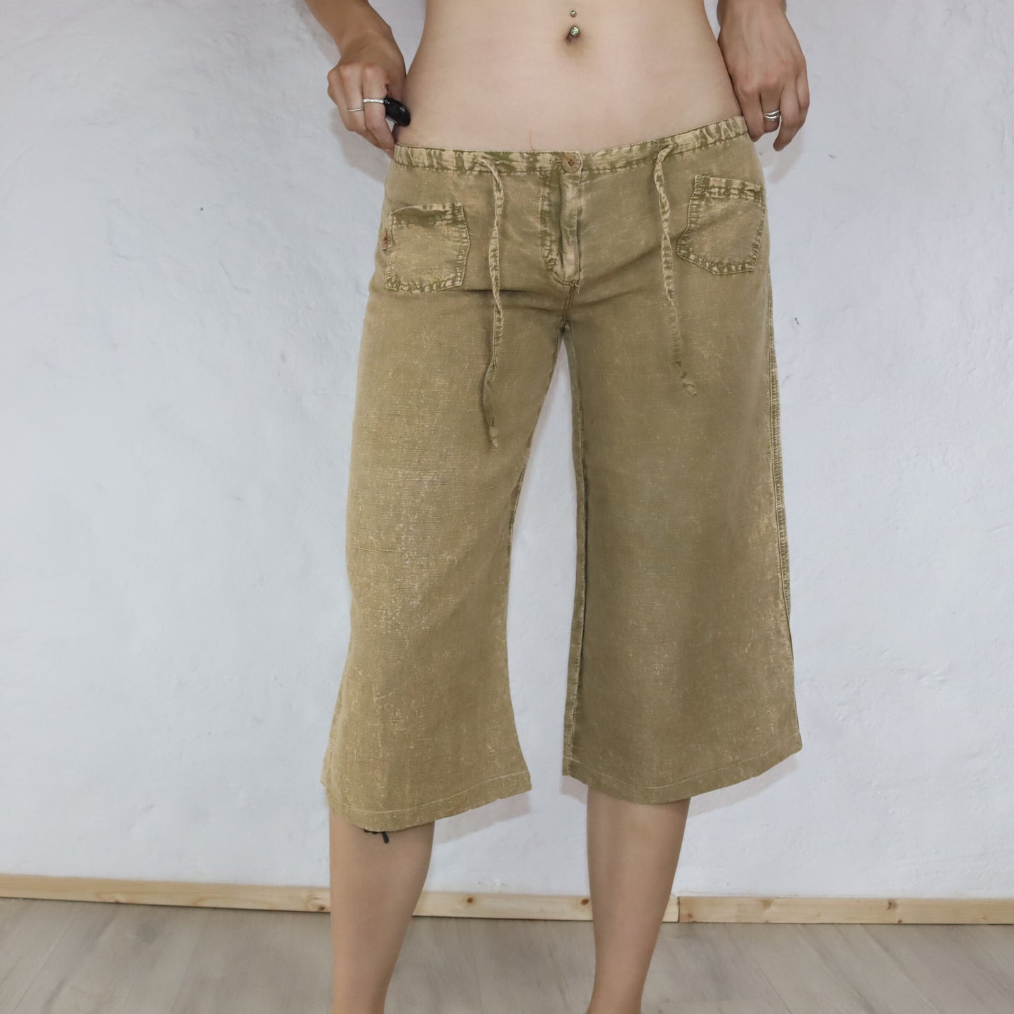Vintage Essenza Culotte Linen Pants Short Deadstock 38