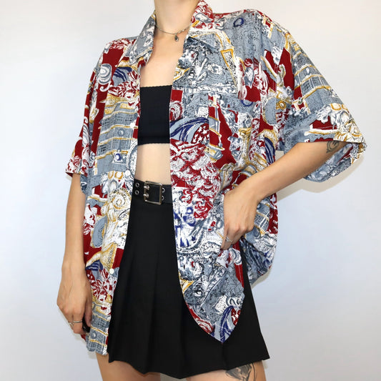 Vintage PSC Hemd kurzarm crazy pattern Made in Thailand XL