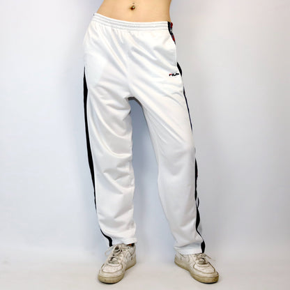 Vintage FILA jogging pants tracksuit pants white with button placket 48 M