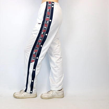 Vintage FILA jogging pants tracksuit pants white with button placket 48 M
