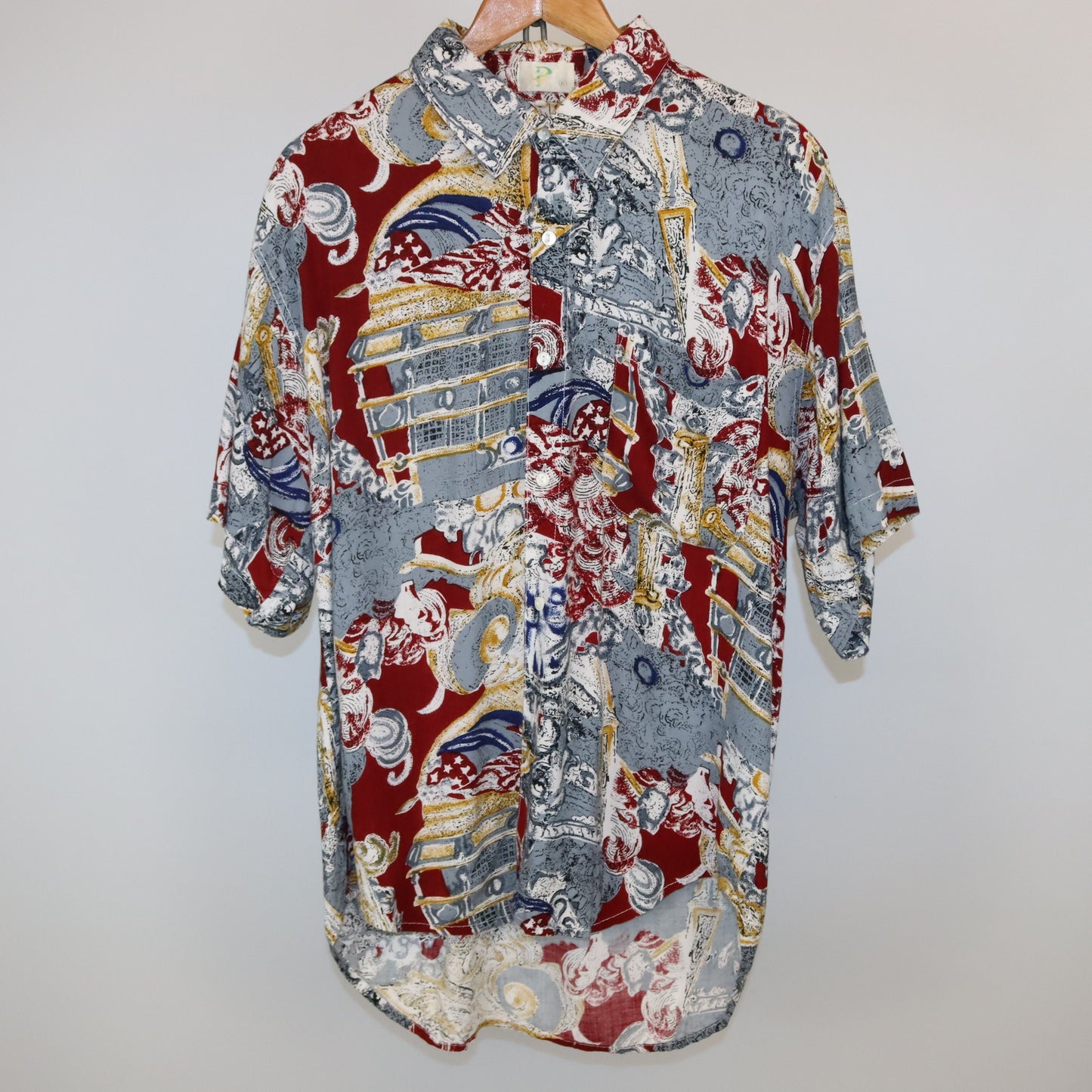 Vintage PSC shirt short sleeve crazy pattern Made in Thailand XL