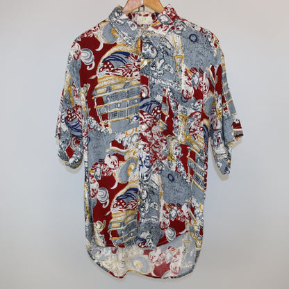 Vintage PSC shirt short sleeve crazy pattern Made in Thailand XL