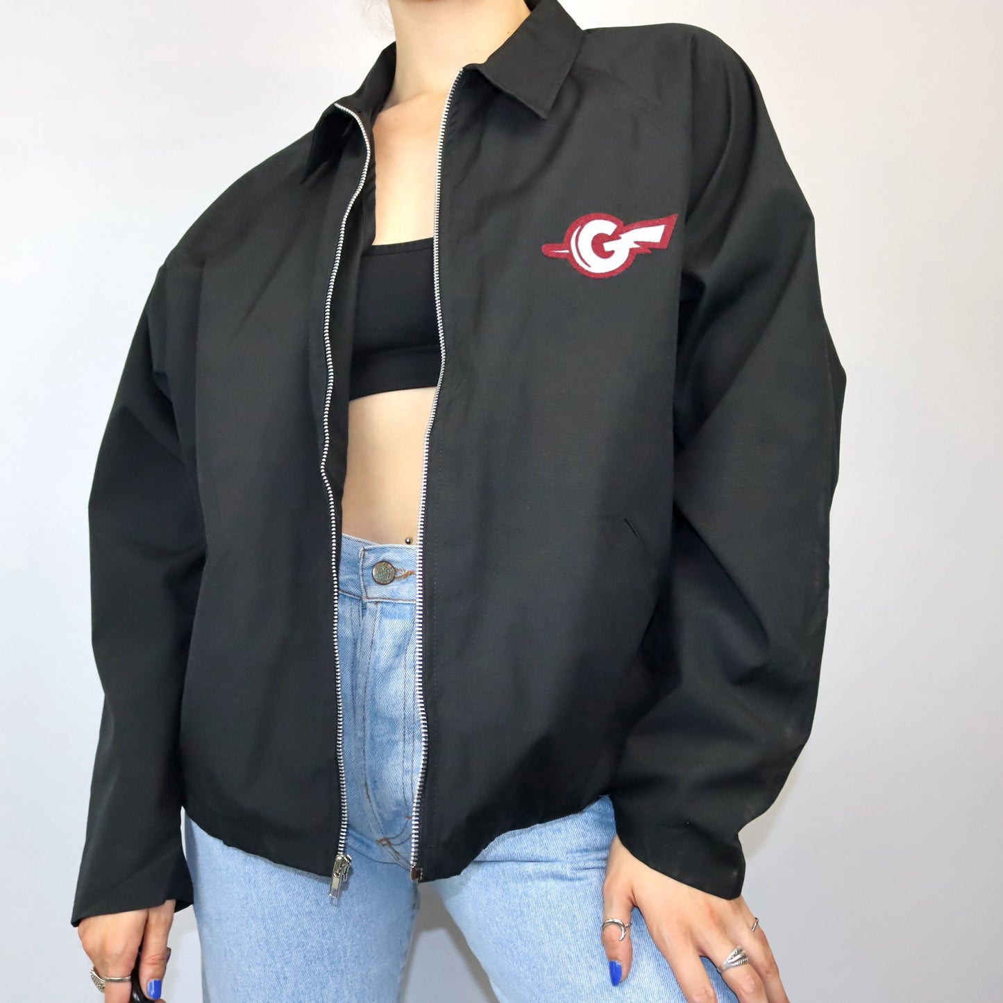 Vintage thin jacket black GAMEWORK Las Vegas M