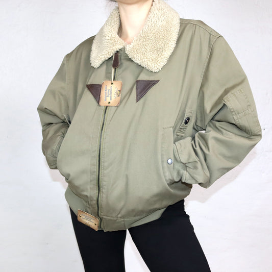 Vintage jacket lined flight jacket khaki deadstock WRANGLER XXL