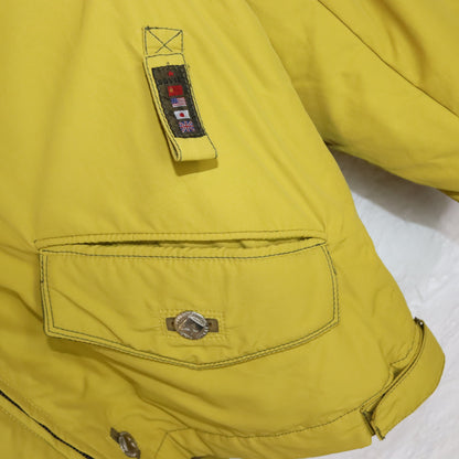 Vintage 80er 90er SOVIET Winterjacke gefüttert gelb Wolle Deadstock