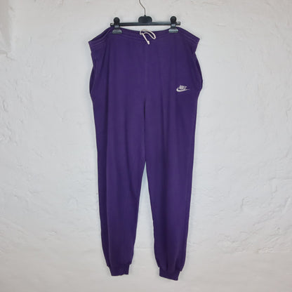 Vintage 80s 90s Rare NIKE Sweatsuit Tracksuit Sweatshirt Pullover Jogging Pants Purple Print XL