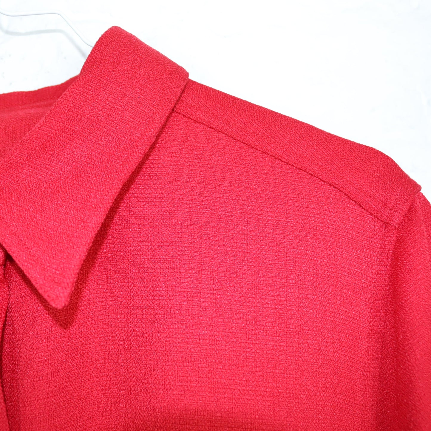Vintage 80s 90s FAIR LADY maxi dress midi dress belt button placket red 42