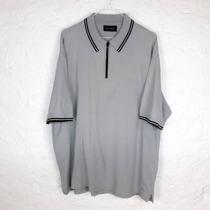 Vintage 80s 90s CARLO COLUCCI polo shirt T-shirt zipper grey M