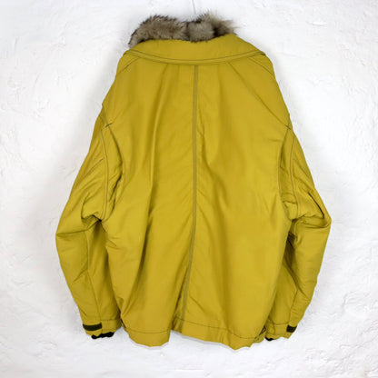 Vintage 80er 90er SOVIET Winterjacke gefüttert gelb Wolle Deadstock