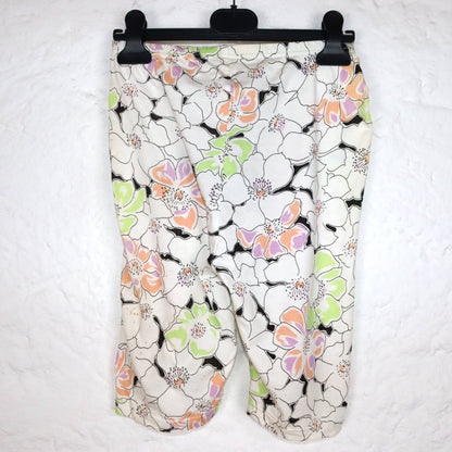Vintage 80s 90s MEDICO cycling leggings crazy pattern white colorful Deadstock S