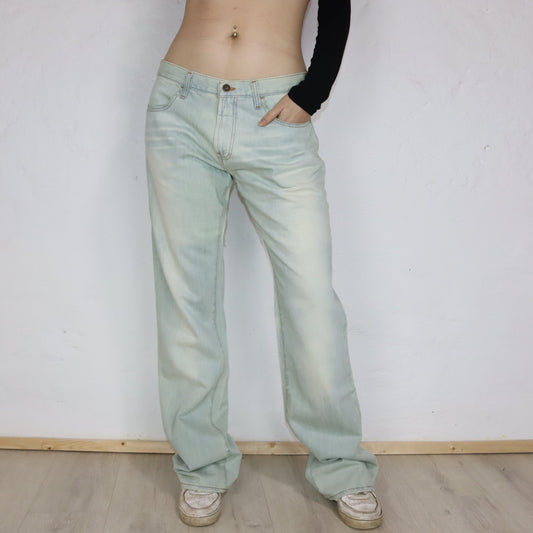 Vintage Y2K ENERGIE flared jeans light blue Deadstock W36
