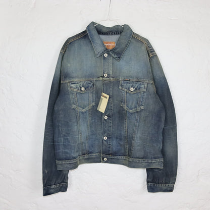 Vintage 00er Y2K ENERGIE Jeansjacke washed out blau UNGETRAGEN mit Etikett XXL