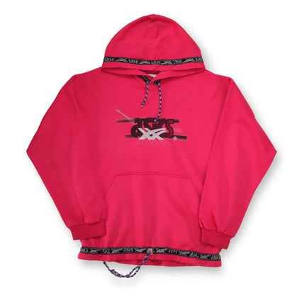 Vintage 80er 90er ASICS Hoodie Pullover Print pink Print M
