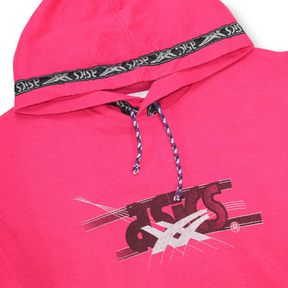 Vintage 80er 90er ASICS Hoodie Pullover Print pink Print M