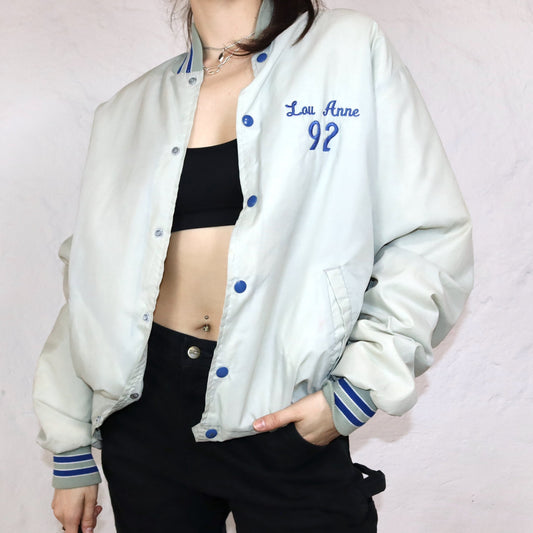 Vintage Rennoc college jacket baseball jacket beige blue L