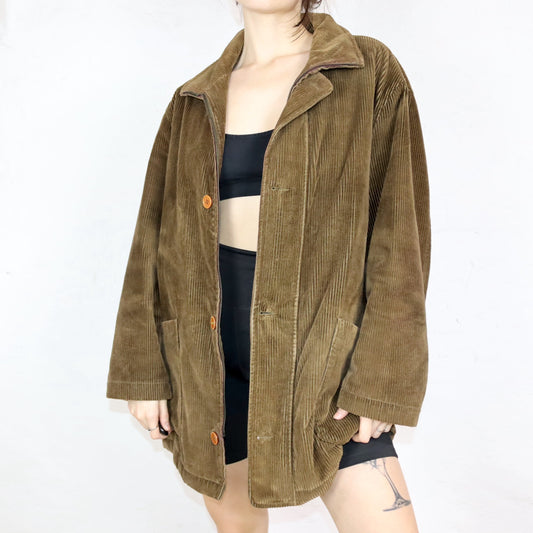 Vintage 80s 90s GUY LAROCHE Paris corduroy jacket stand-up collar lightly lined 50 L