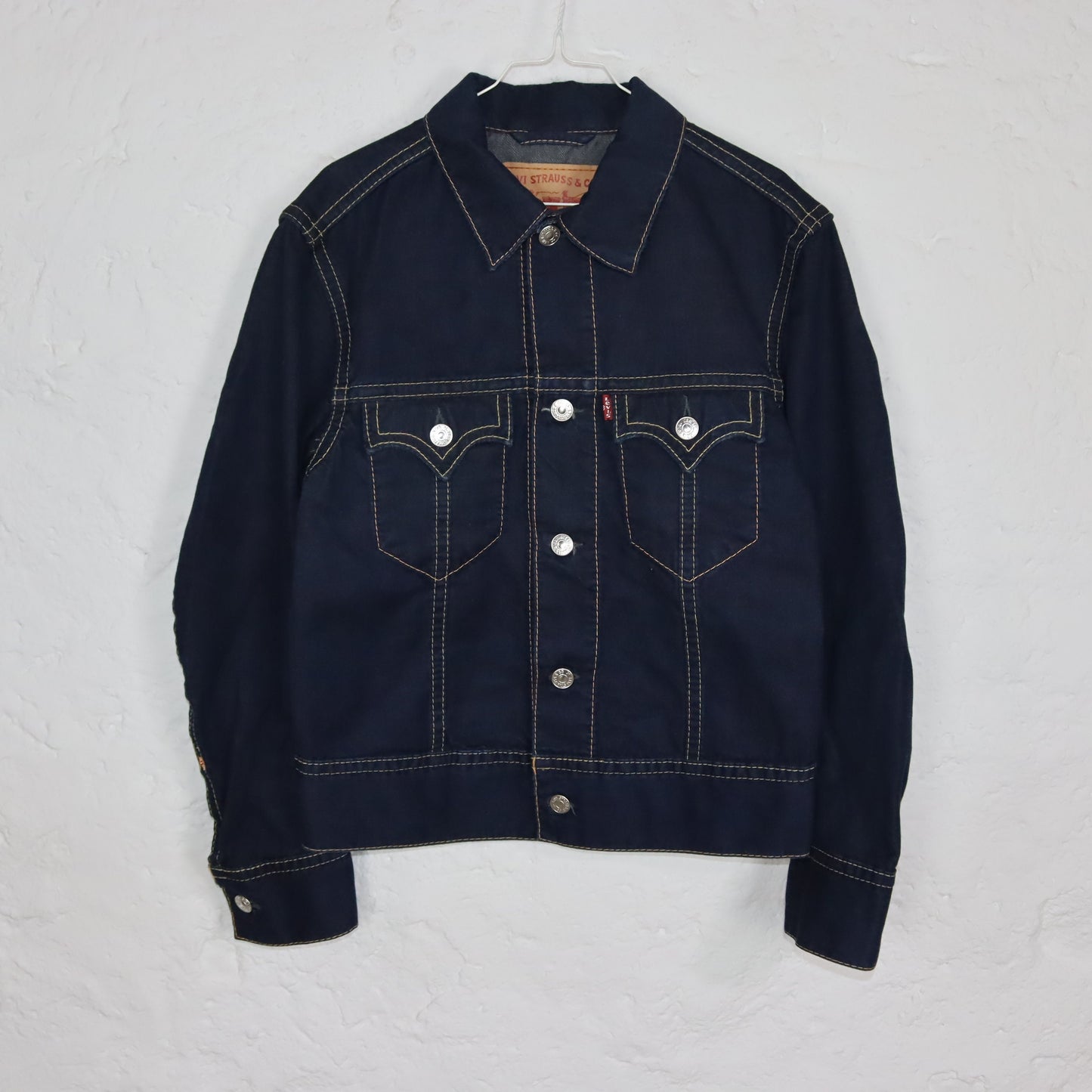 Vintage 00er Y2K LEVIS Jeansjacke dunkelblau UNGETRAGEN mit Etikett L
