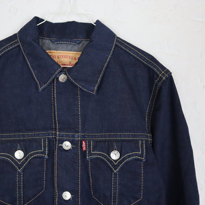 Vintage 00er Y2K LEVIS Jeansjacke dunkelblau UNGETRAGEN mit Etikett L