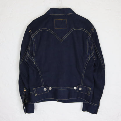 Vintage 00er Y2K LEVIS Jeansjacke dunkelblau UNGETRAGEN mit Etikett L