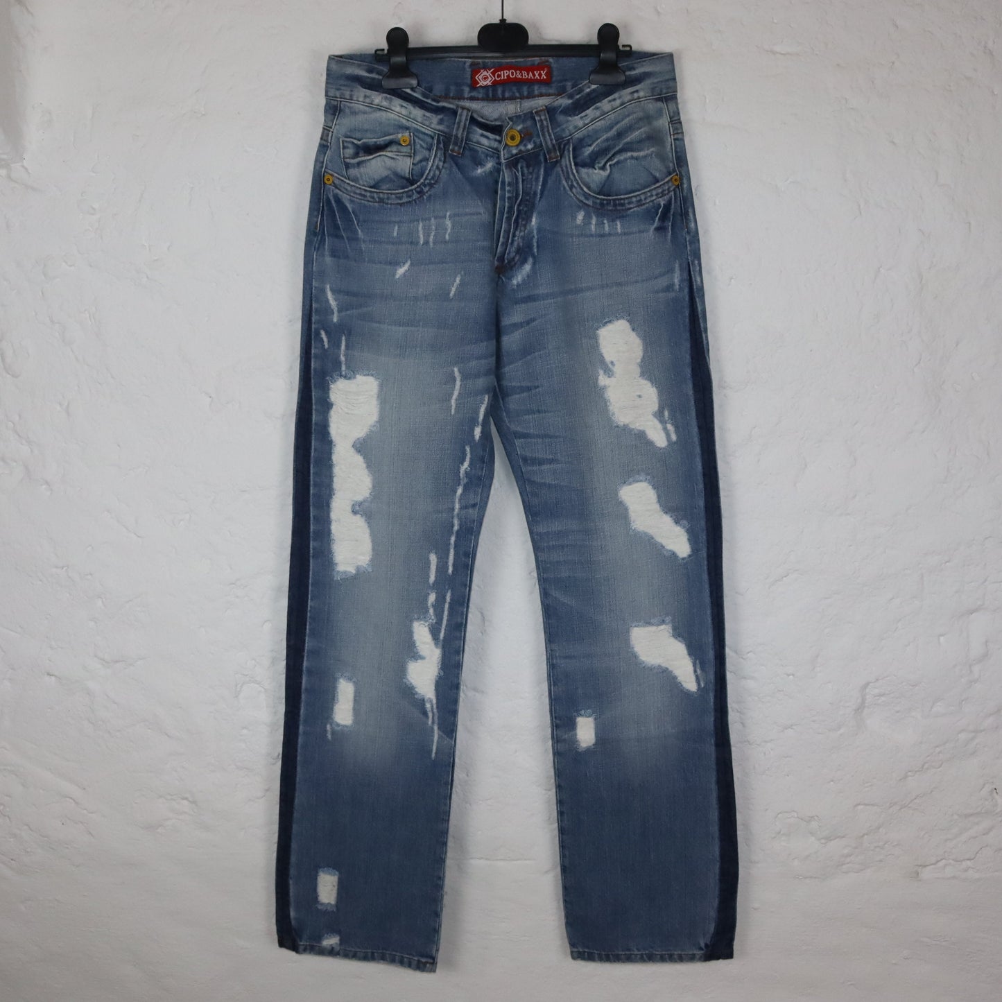 Vintage 00s Y2K CIPO&amp;BAXX baggy pants jeans light blue deadstock W31 L34